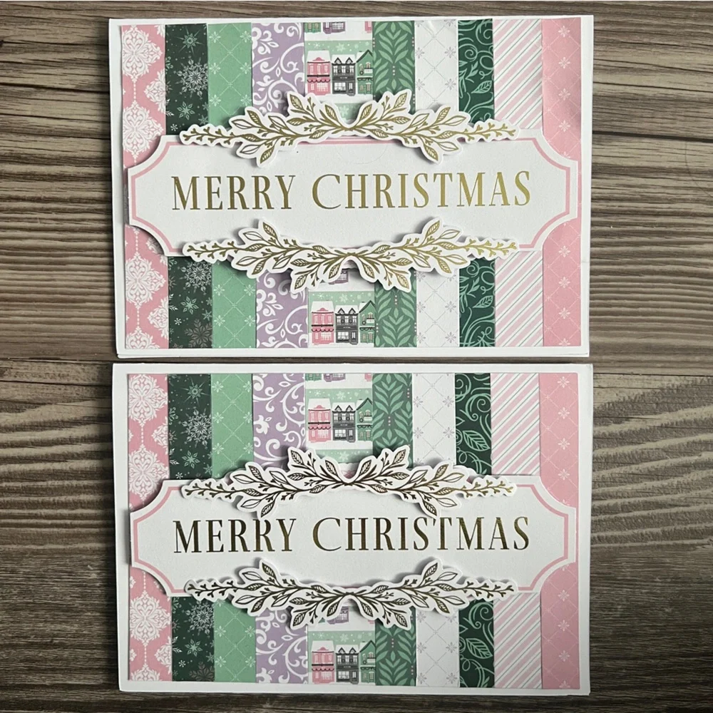 Handmade Christmas Holiday Greeting Cards Set of 14 5”x7” With Envelopes